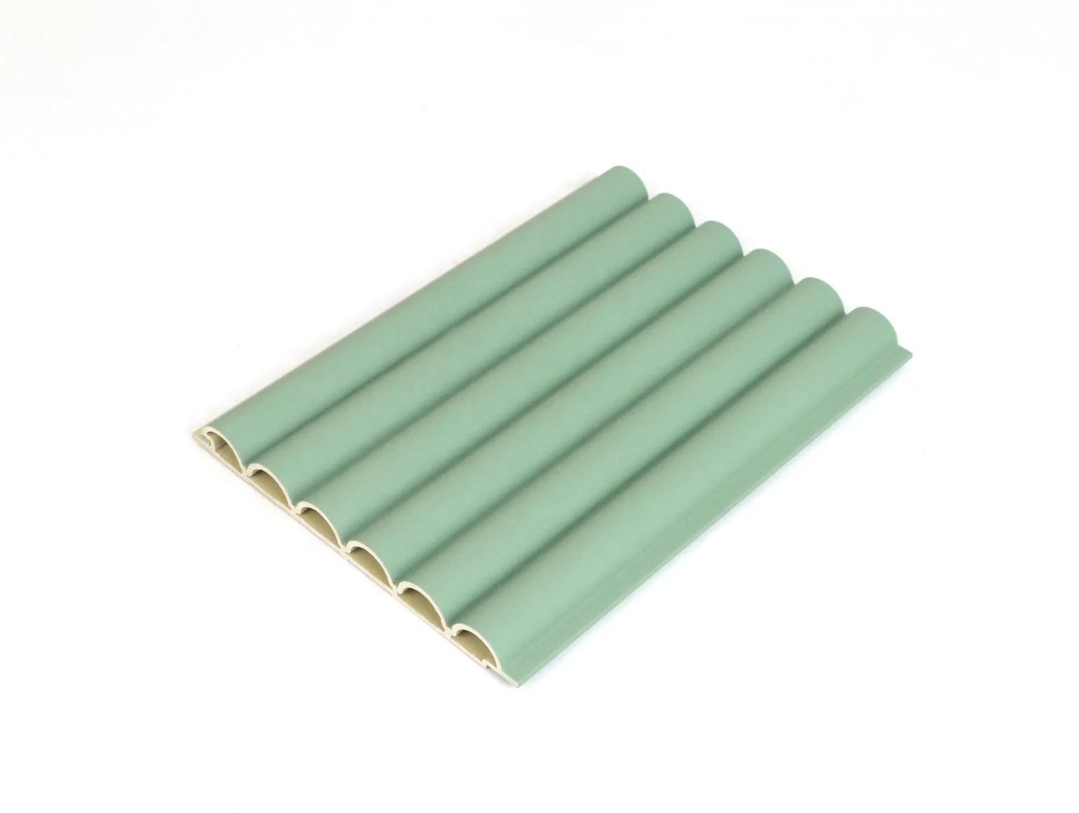 Round fluted PVC wall panel Wood Grain PVC WPC Wall Panels Designs For Decor Fluted Wall Panel Wood Plastic Composite Clad Slat