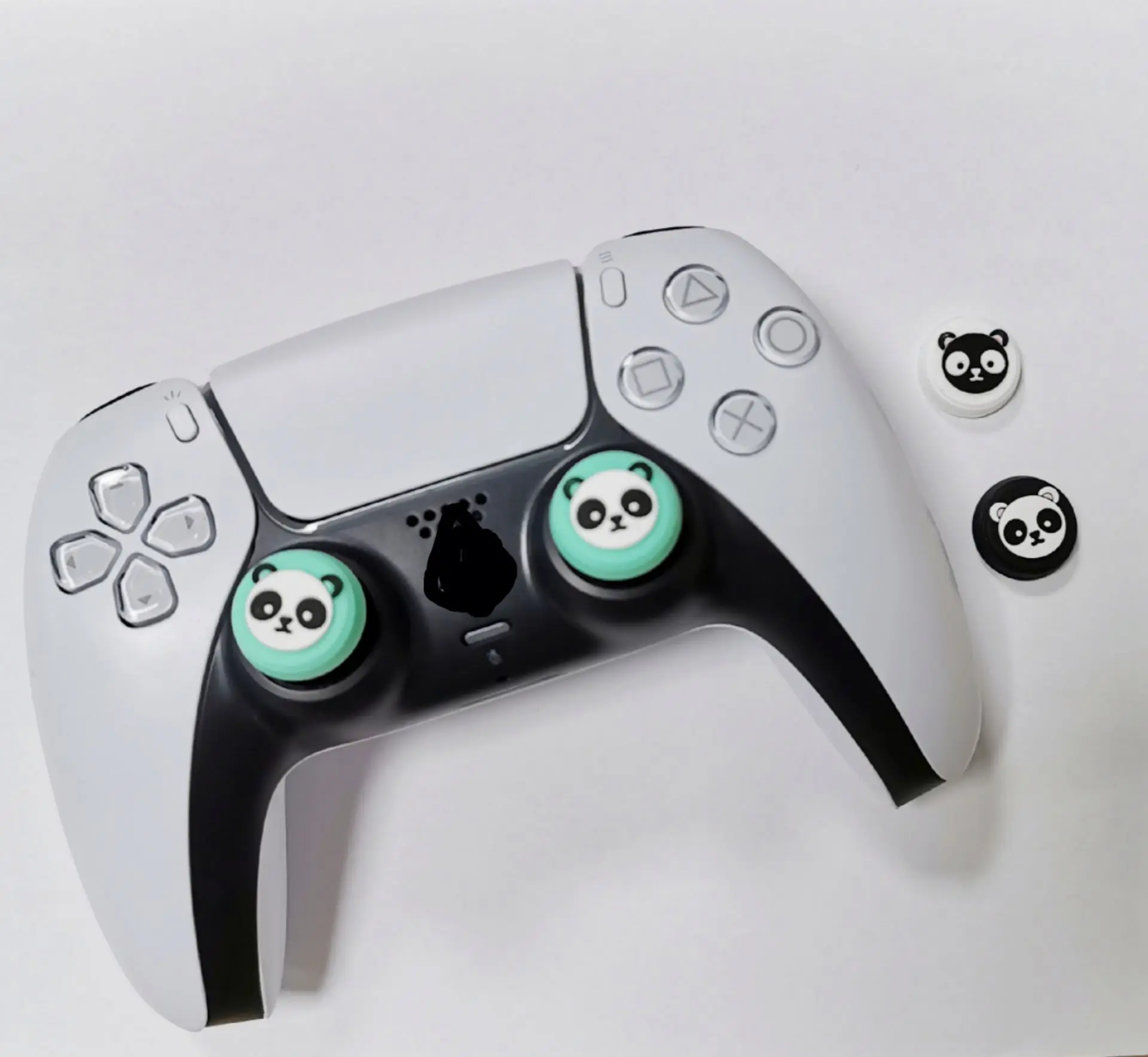 
for PS5 Panda Head Game Handle Rocker Silicone Thumbstick Cover Buttons Button Rocker Thumb Stick XY10398 