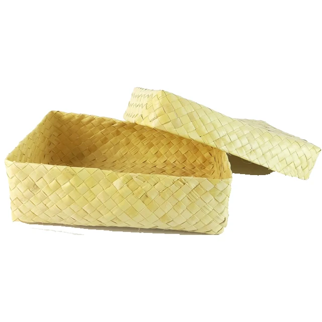 Eco Friendly Wholesale Manufacture Woven Natural Palm Leaf Gift Bamboo Packaging Box