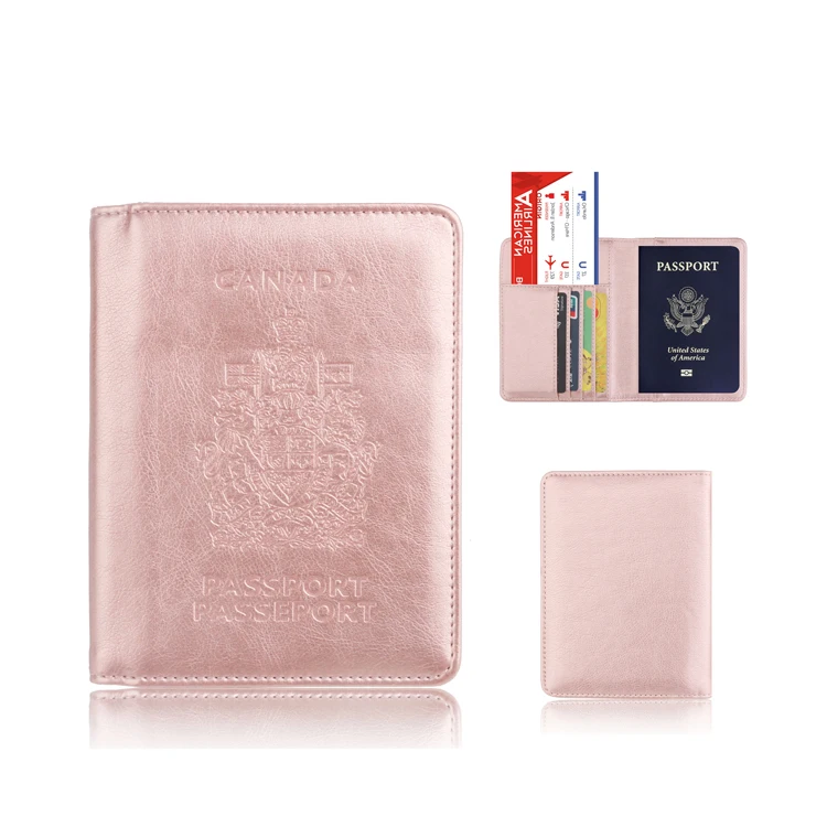 Wholesale Colourful Custom Logo Family Travel Credit Card Passport Cover Rfid Blocking Pu Leather Canada Passport Holder