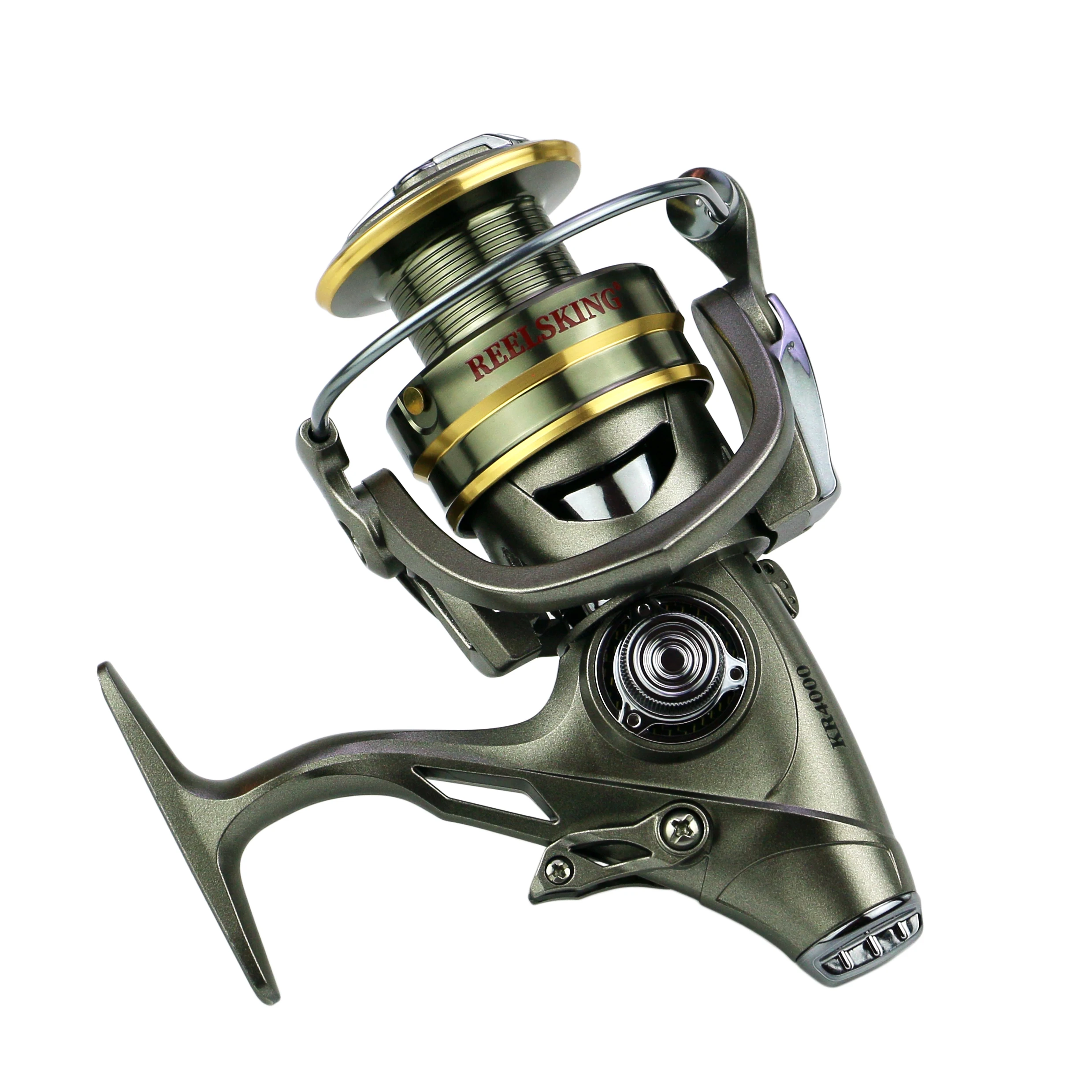 New Fishing Reel KR3000S-6000S Series Double Unloading Metal Head Front and Rear Brake Fishline Wheel