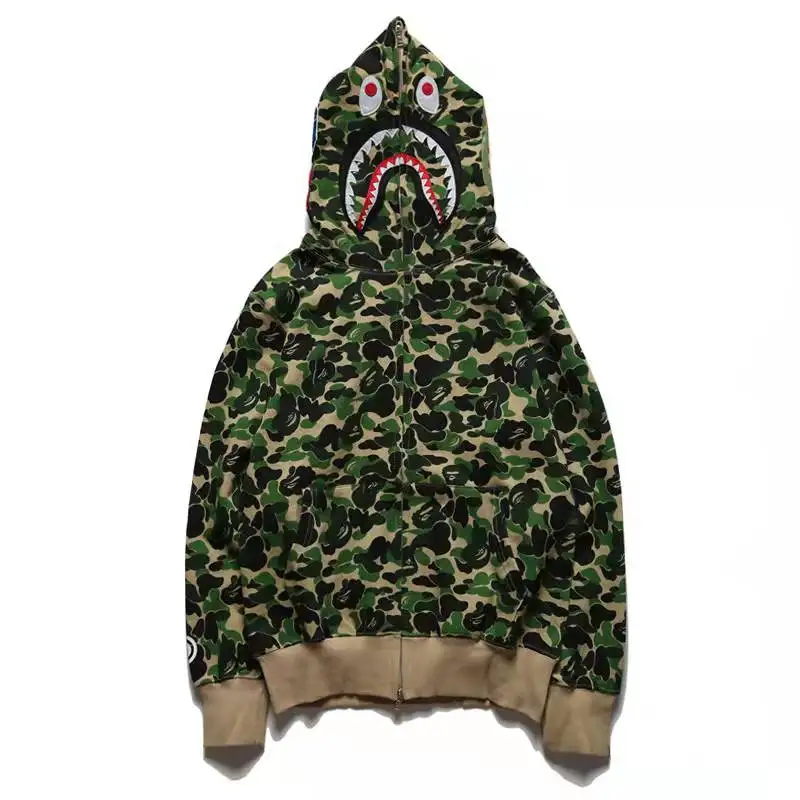 bape shark Hoodie manufacturer embroidered heavyweight 100% cotton plain pullover oversized hoodie