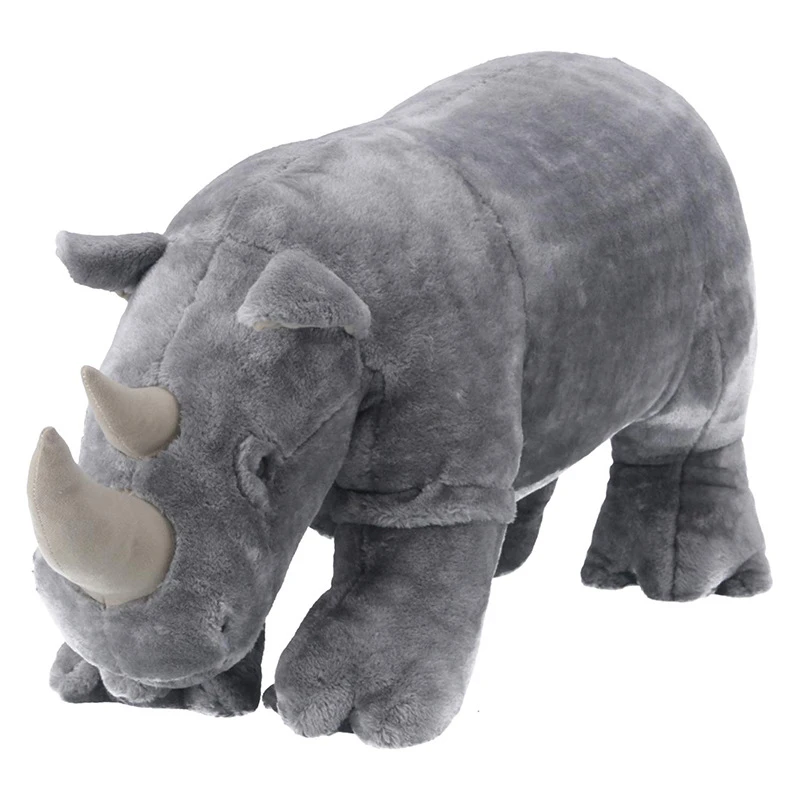 Wholesale Stuff  Free Sample Rhino Red Green Stuffed Wild Shape Toys Magnet Lifelike Grey Plush Gray Giant Blue Animal Rhinocero