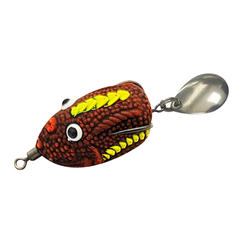 High Quality 7.2cm/6.5g Mini 3D Floating Jump Lure Realistic Rubber Top Soft Frog Design Salmon Fishing River Metal Bream Stream
