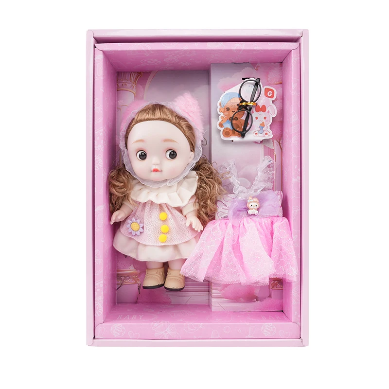 Factory-Served Popular 28 cm Fashion Unisex BJD Doll Set Cute Mini Jointed Toy Funny Expression Soft Vinyl Material Educational