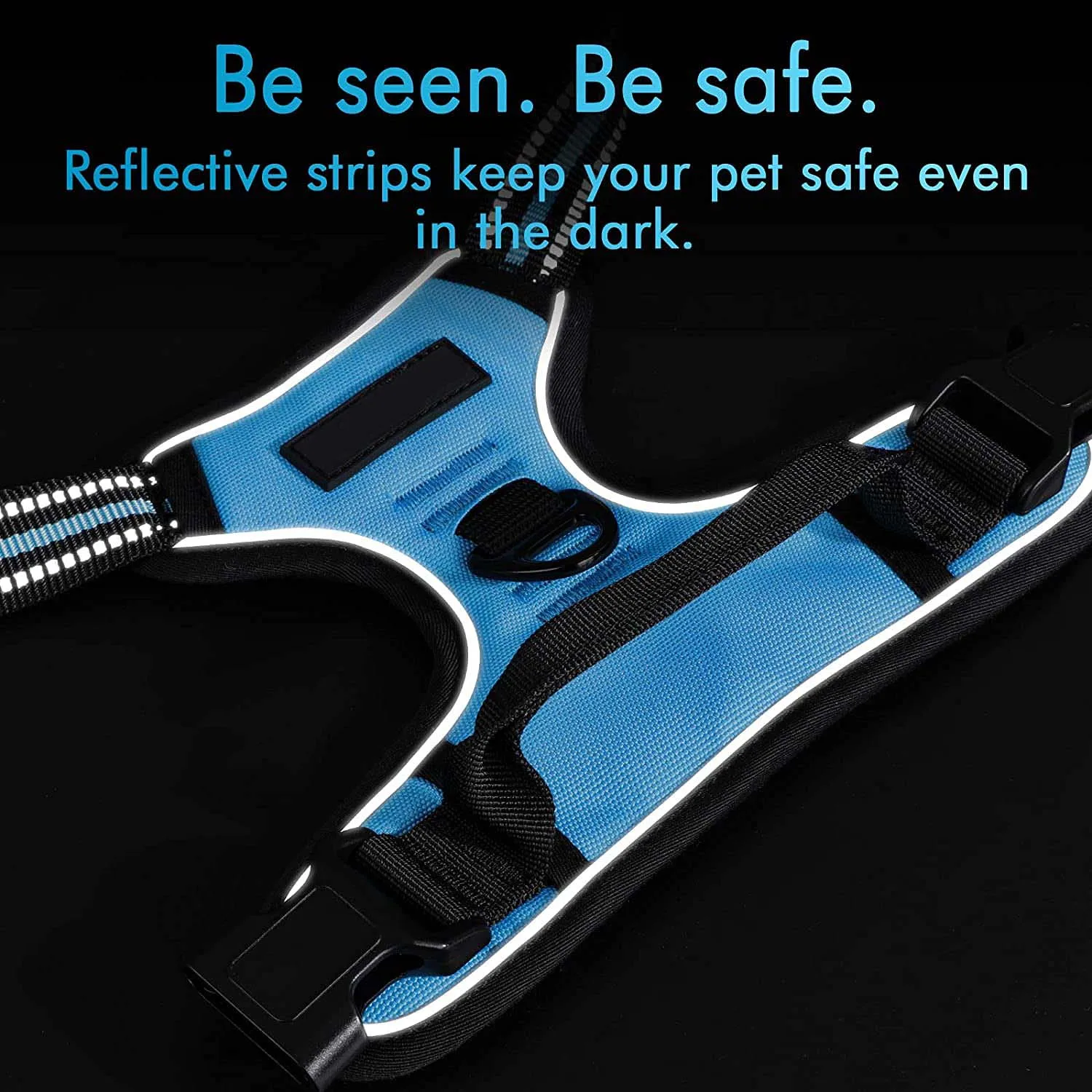 Wholesale Custom Reflective No-Choke Pet Oxford Vest Adjustable Soft Padded Dog Vest No-Pull Pet Harness with 2 Leash Clips