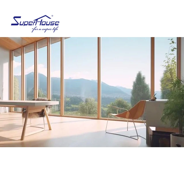 NFRC AS2047 Hurricane Proof Impact Customized Modern Smart Big Fixed Window Picture Windows Kitchen Graphic Design Vertical