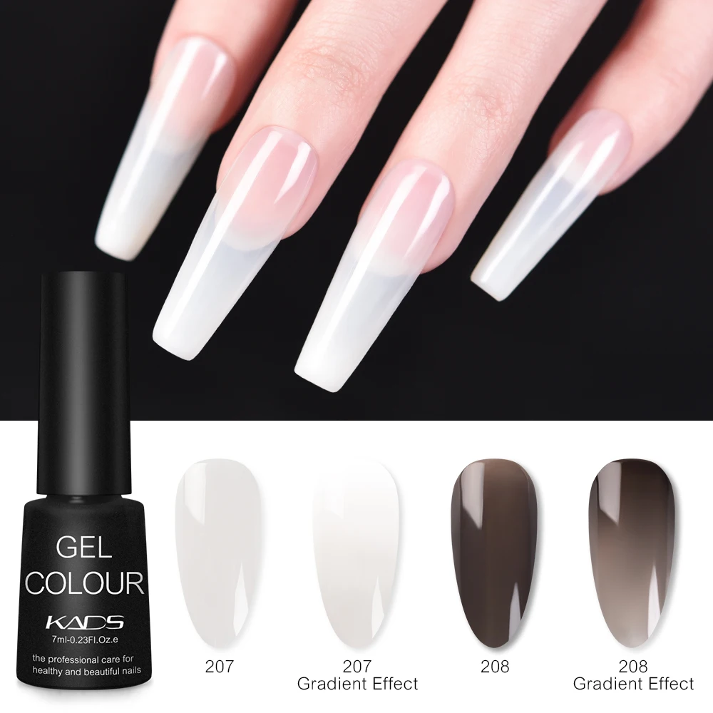 KADS Opal Milky White Gel Polish 7ml Black Semi-transparent UV LED Gel Nail Polish