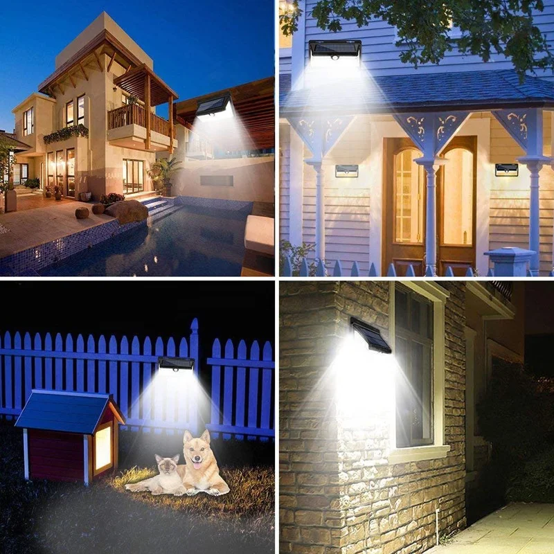 Guaranteed Quality 158 Led Night Lamp Garden Solar Lights Waterproof Wall Lamp Outdoor