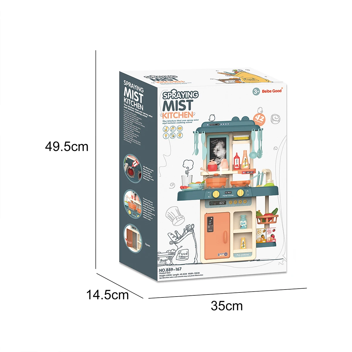 Plastic Spray Realistic Lights Sounds Pretend Play Preschool Cooking Game Set Kitchen Toys For KIDS