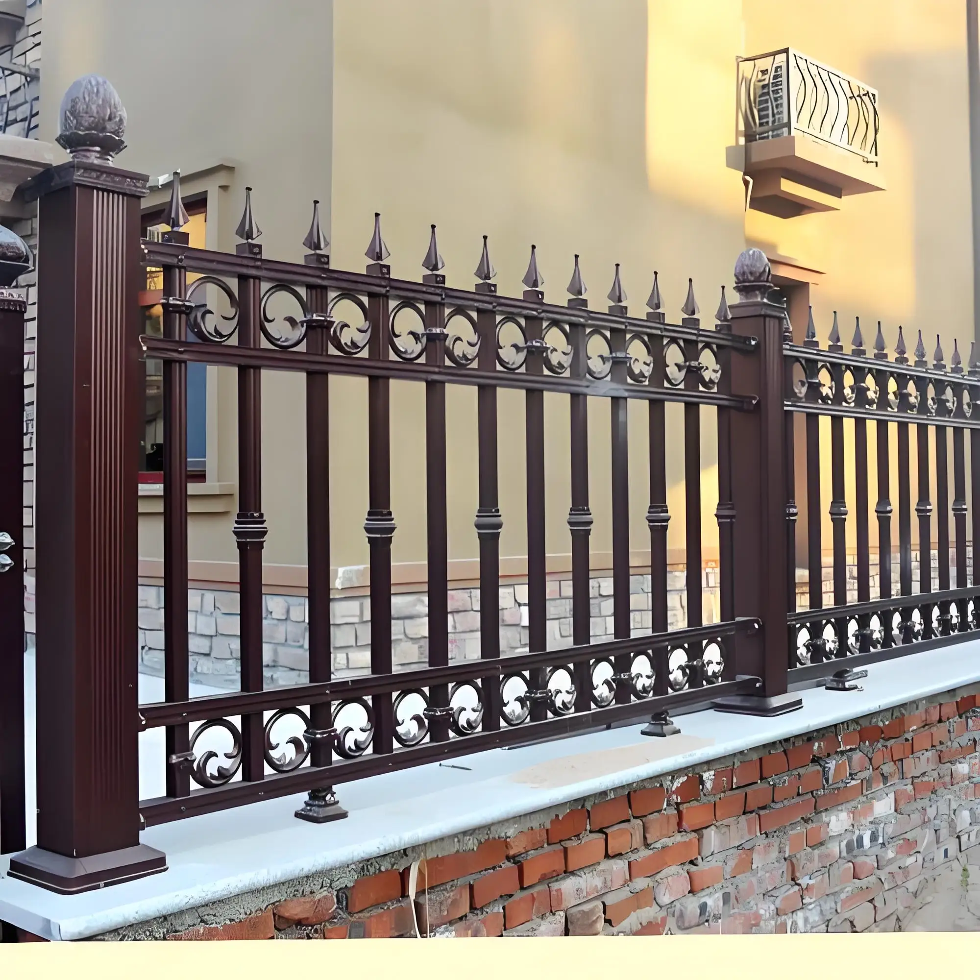 High Quality Custom Aluminum Fence Fencing Trellis & Gates Modern style Garden outdoor exterior Guardrail Black White Color