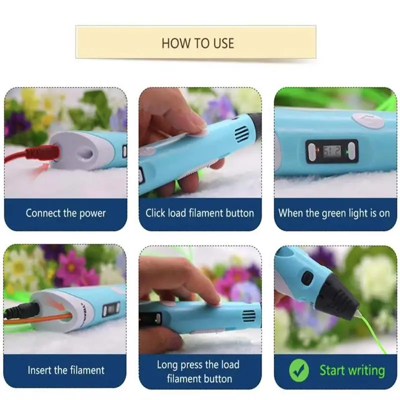  Drop Shipping 3D Drawing Toy Pen Set Portable Digital Printing for