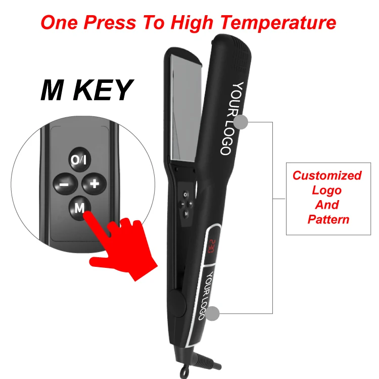 Custom Salon Ceramic Hair Straightener Manufacture Titanium Flat Iron 450 Degrees Hair Straightener