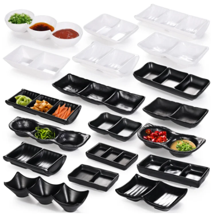 white melamine small square/retanglar sauce dish for restaurant