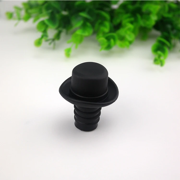 
reusable cute hat shaped silicone wine stopper bottle cork for promotion 
