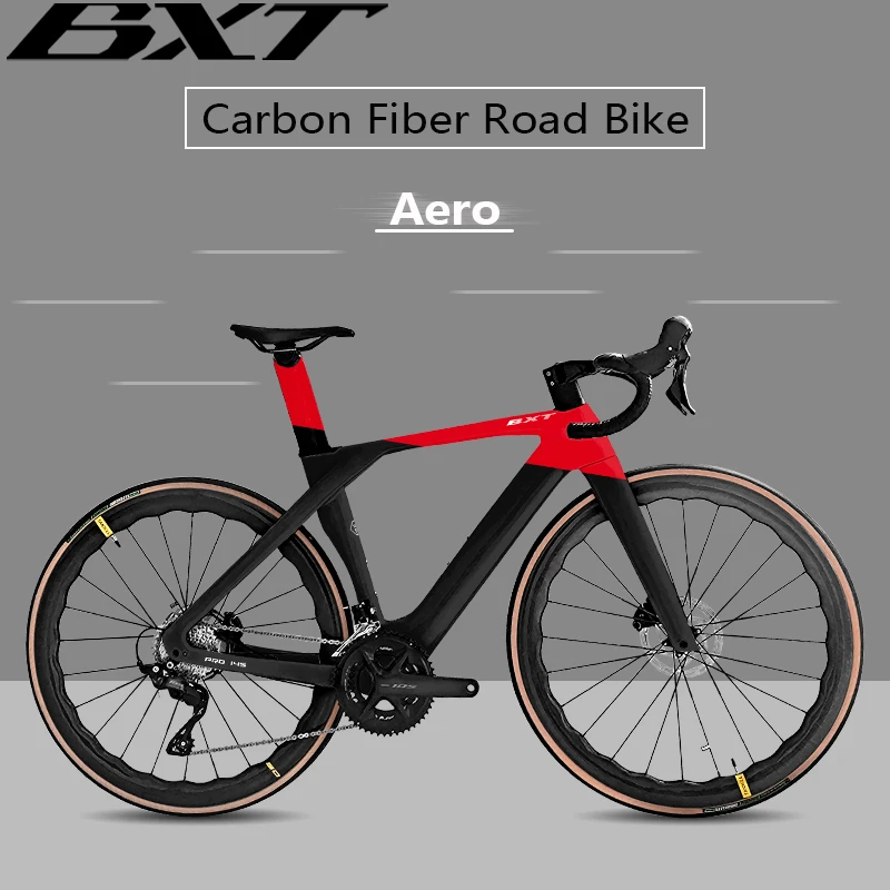BXT 24 Speed carbon Disc Brake road Bicycle 700C carbon wheelset road Racing bike with shimano 105 R7120 Road bike Upgrade Di2