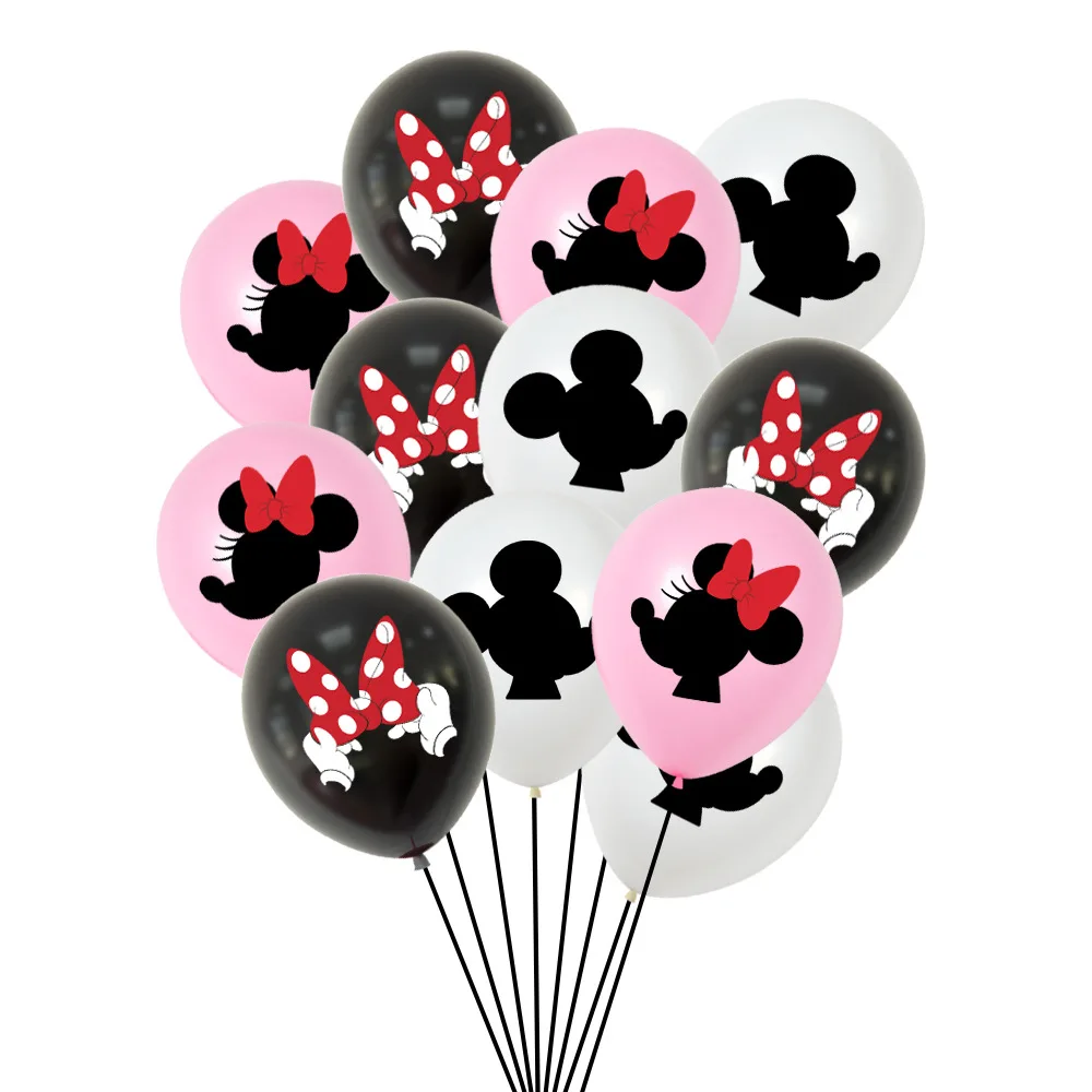 Amazon Hot Sale Mickey Minnie BowKnot Latex Balloon Girl Birthday Party Decoration Cartoon Mouse Theme Party Supplies