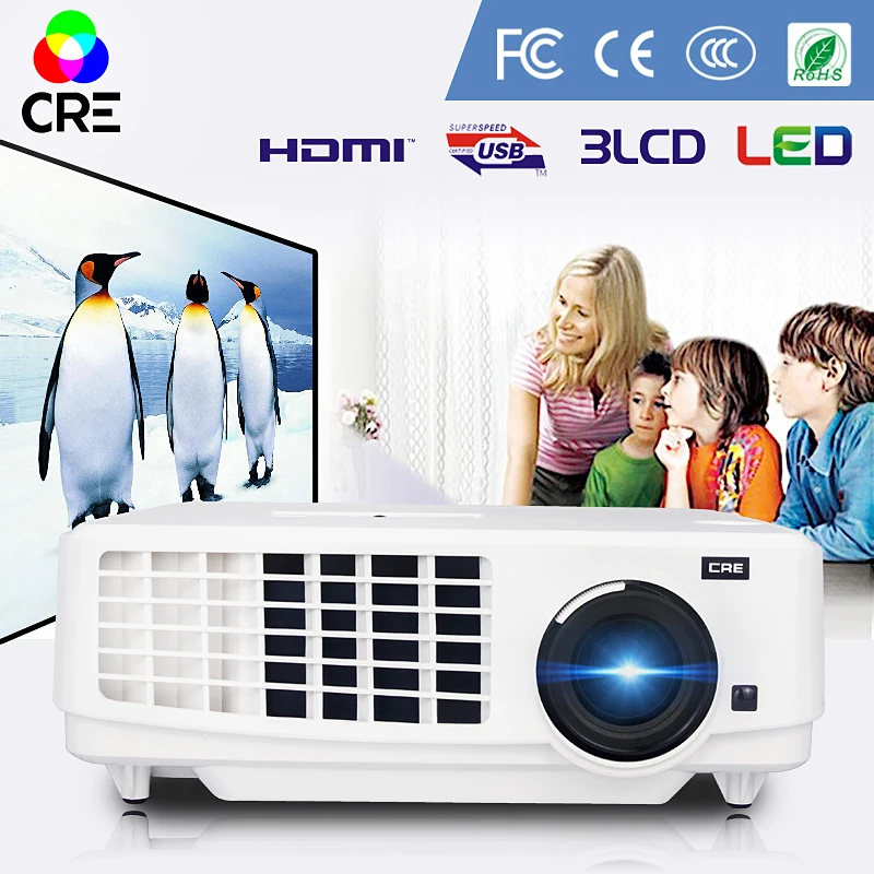 Беспроводной 3LCD 3LED 1920x1080 долговечный высококонтрастный реальный 1500 ANSI люменов проектор для обучения