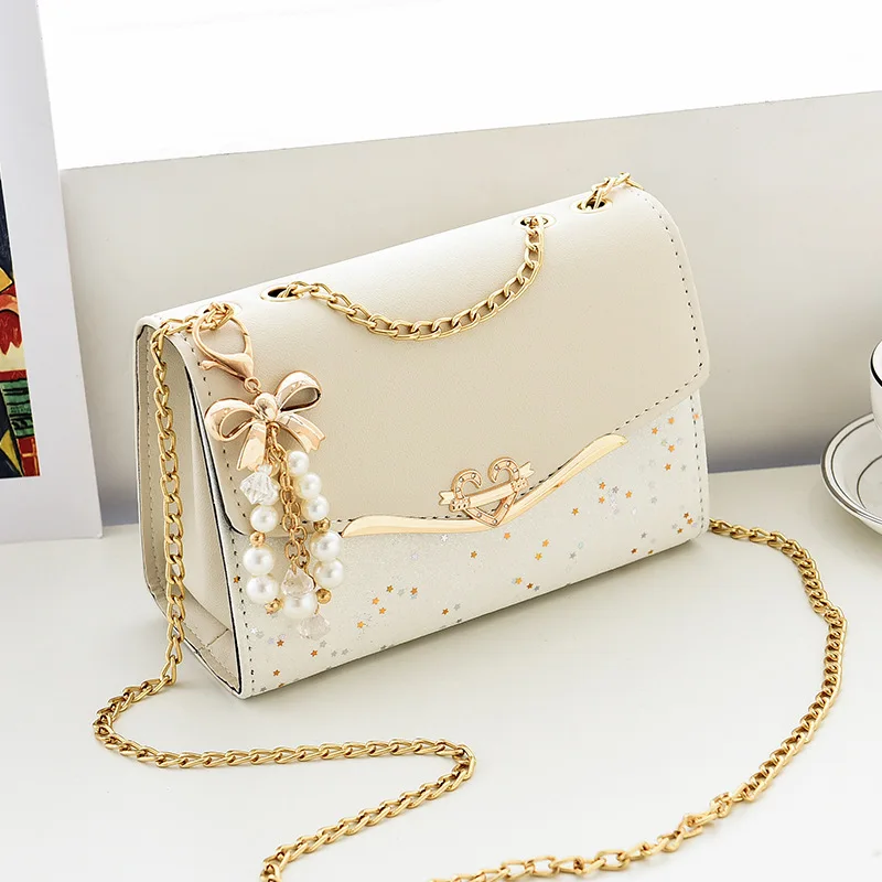 wholesale Golden Chain Strap Ladies Designer Bags Bowknot-decoration CrossBody Messenger Girls Fashion Confetti Purse handbags