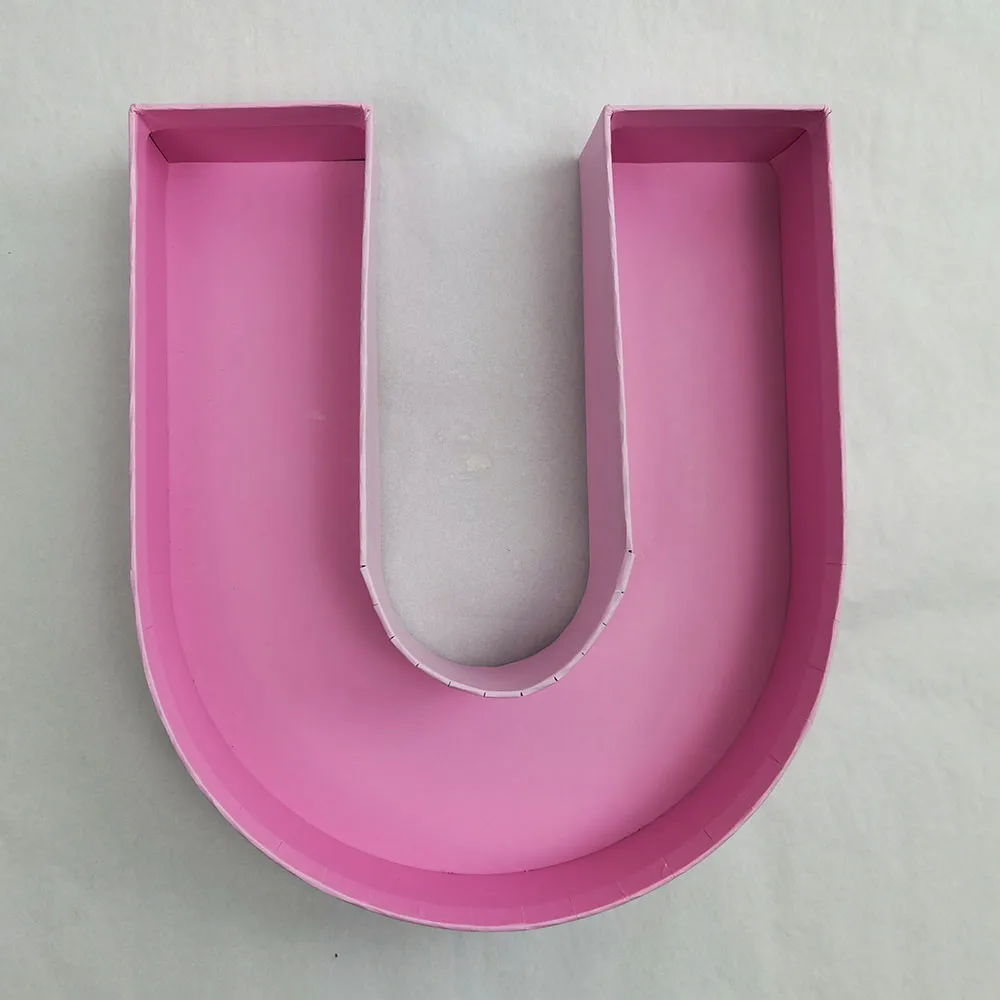 I Love You Fillable Mache Cardboard Letter Shaped Box For Chocolate Strawberry Sweet Packaging