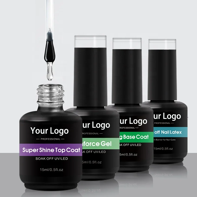 SparkleNail Nail Supplies OEM function gel set base top coat self leveling reinfouce peel of nail latex  rubber base manicure