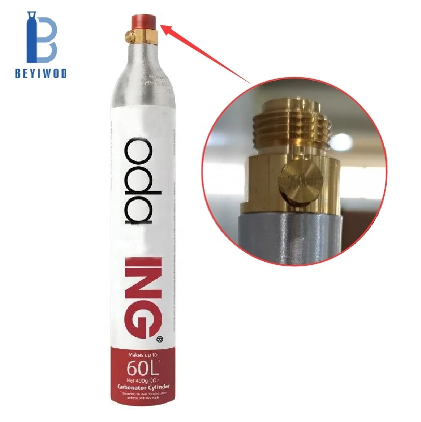 Australian standard SodaPrince 0.6L carbon dioxide aluminum bottle co2 gas cylinder with G1/2 pin valve