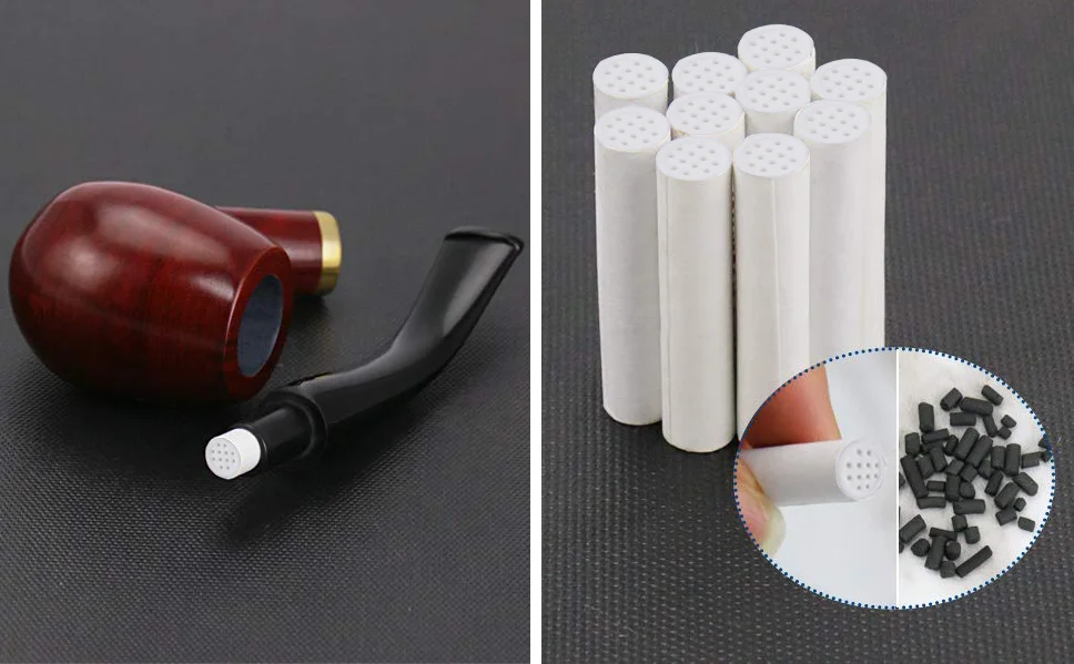 
Ceramic Pipe Filters Absorbent Activated carbon filter for smoking with 6mm 7mm carbon Mouthpiece for Tobacco pipe E cigarette 