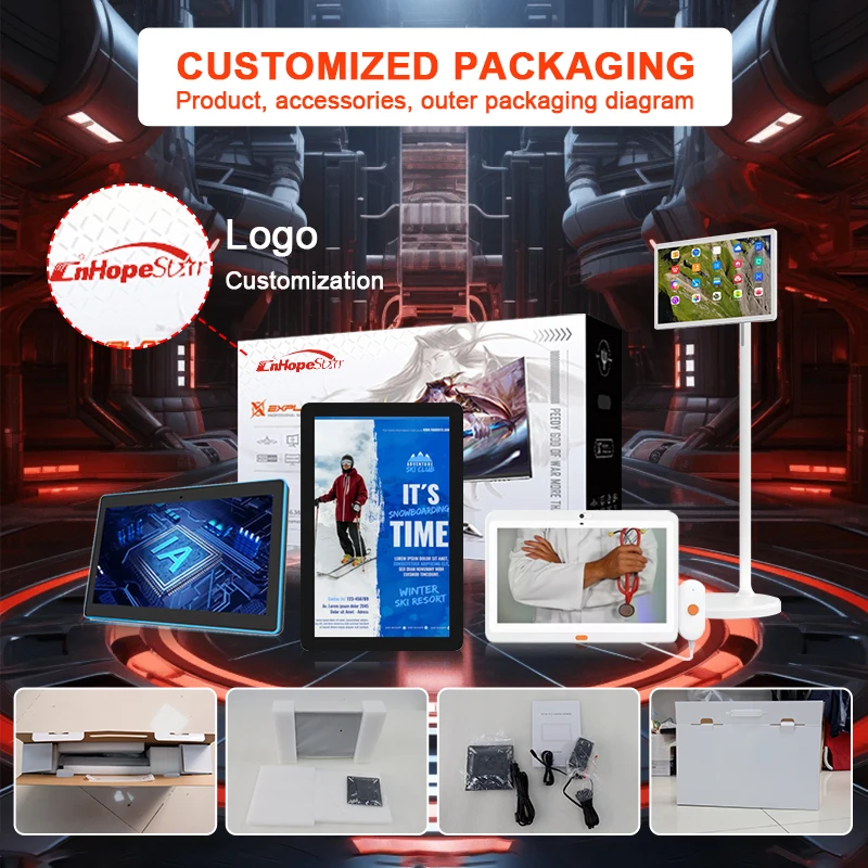 10.1inch Android 8.1/10 Tablet PC Wall Mountable 2GB+16GB POE NFC Options Video Advertising Media Meeting Room Reservation