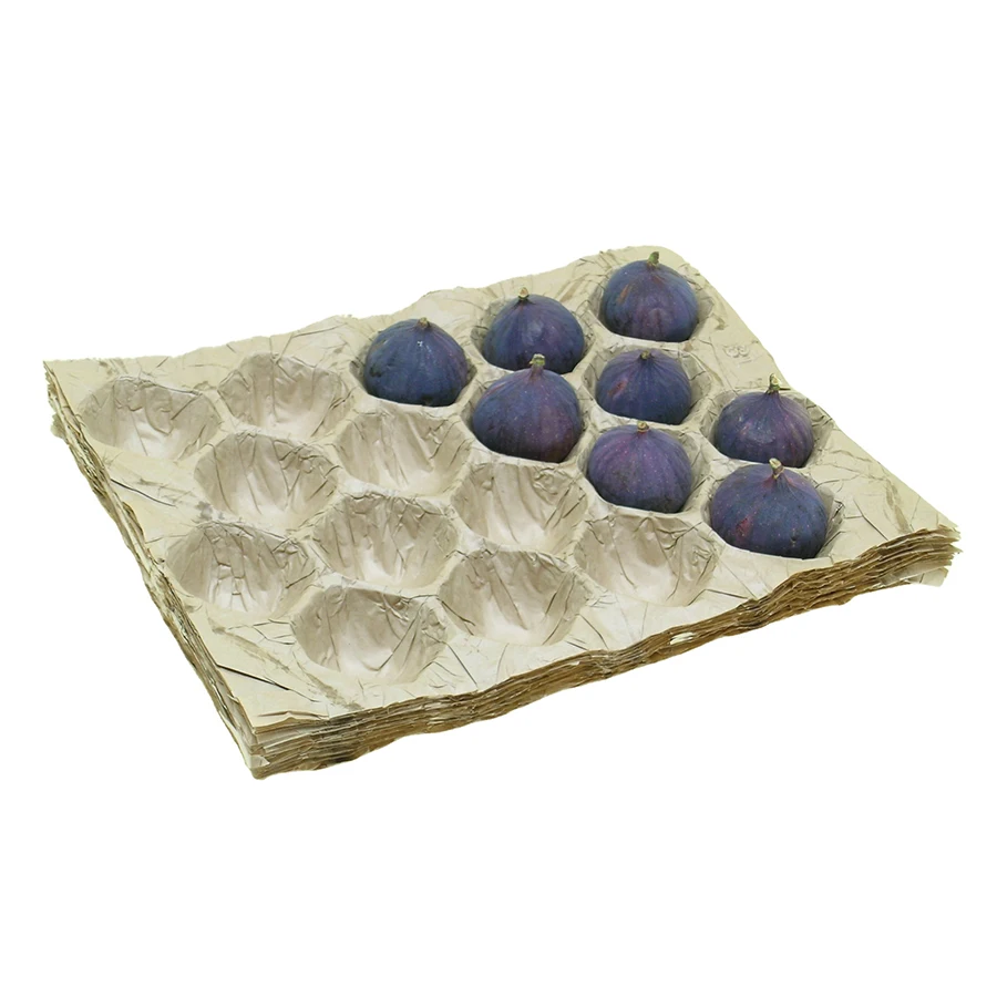 Different Caliber Paper Products Biodegradable Black Pulp Molded Fruits Insert Tray Kraft Paper Fruit Tray Liner