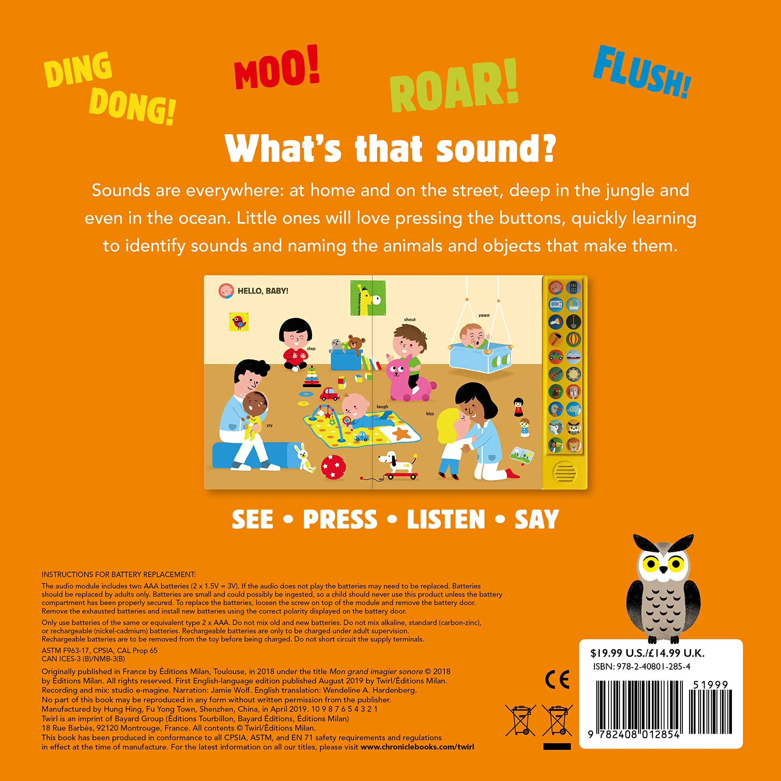 Best Selling Baby Interactive Push Button Audio Book Custom Design Sound Book Hardcover Sound Book With Multiple Sound Effects.