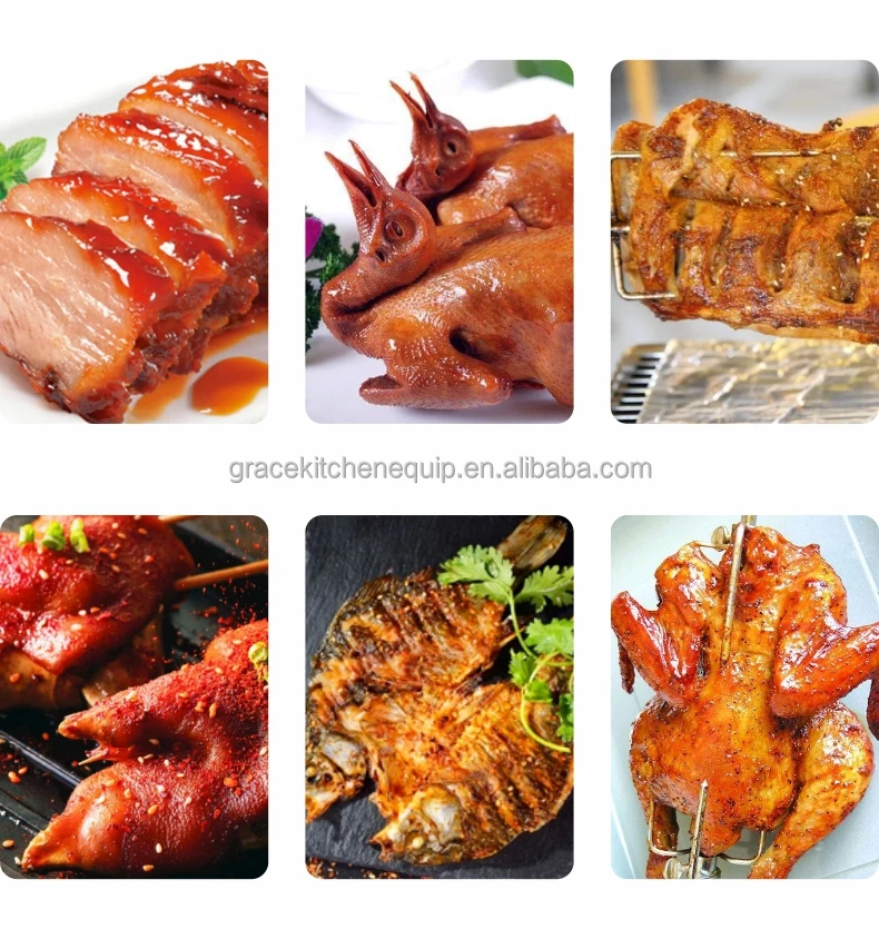 Stainless Steel Commercial Restaurant Kitchen Equipment Baked Duck Cooking Chicken Rotisserie Oven