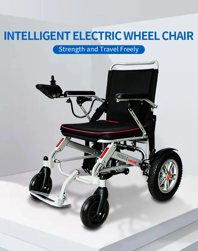 New Foldable Electric Wheelchair Carbon Steel Lightweight Power Wheel Chair With Lithium Battery