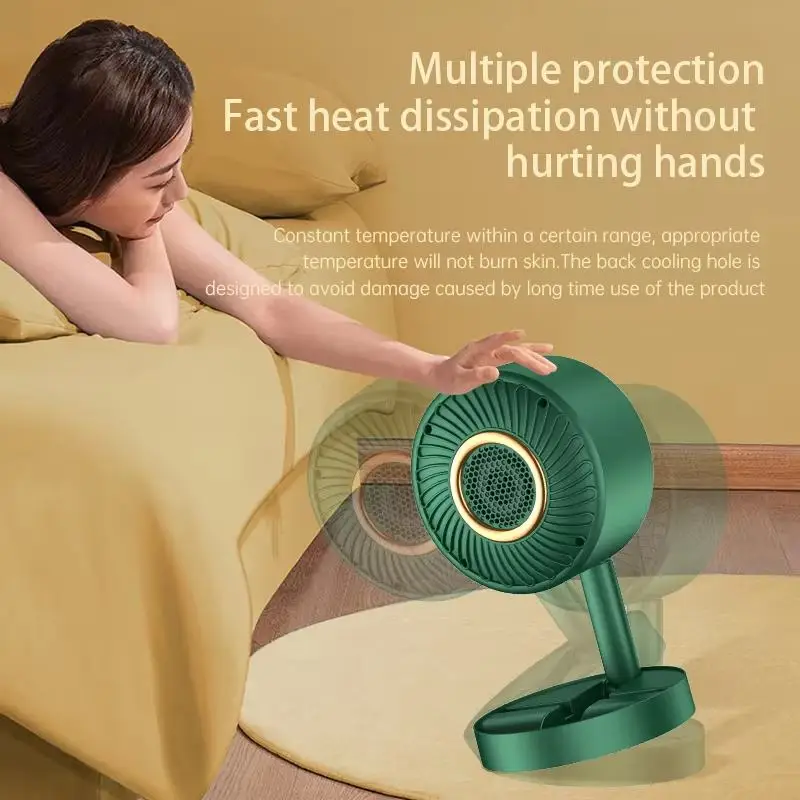 Portable Small Heater Mini Personal Electric Space Heating Lightweight Desktop For Bathroom Bedroom Office and Indoor Warmer Fan