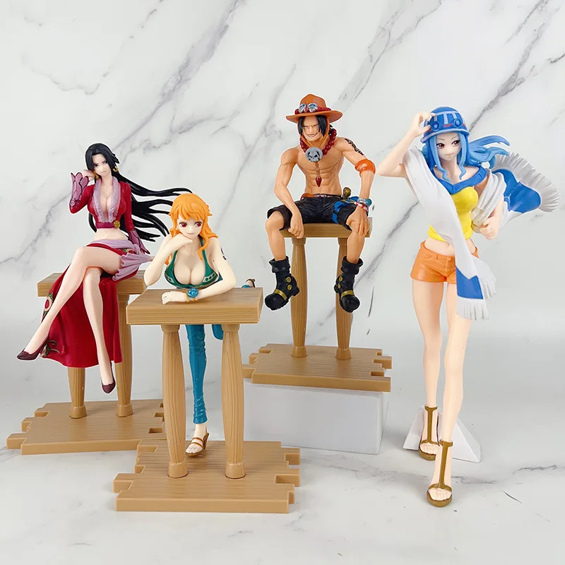 Мультфильм сексуальная девушка орнамент Nami Hancock One Pieces аниме фигурки