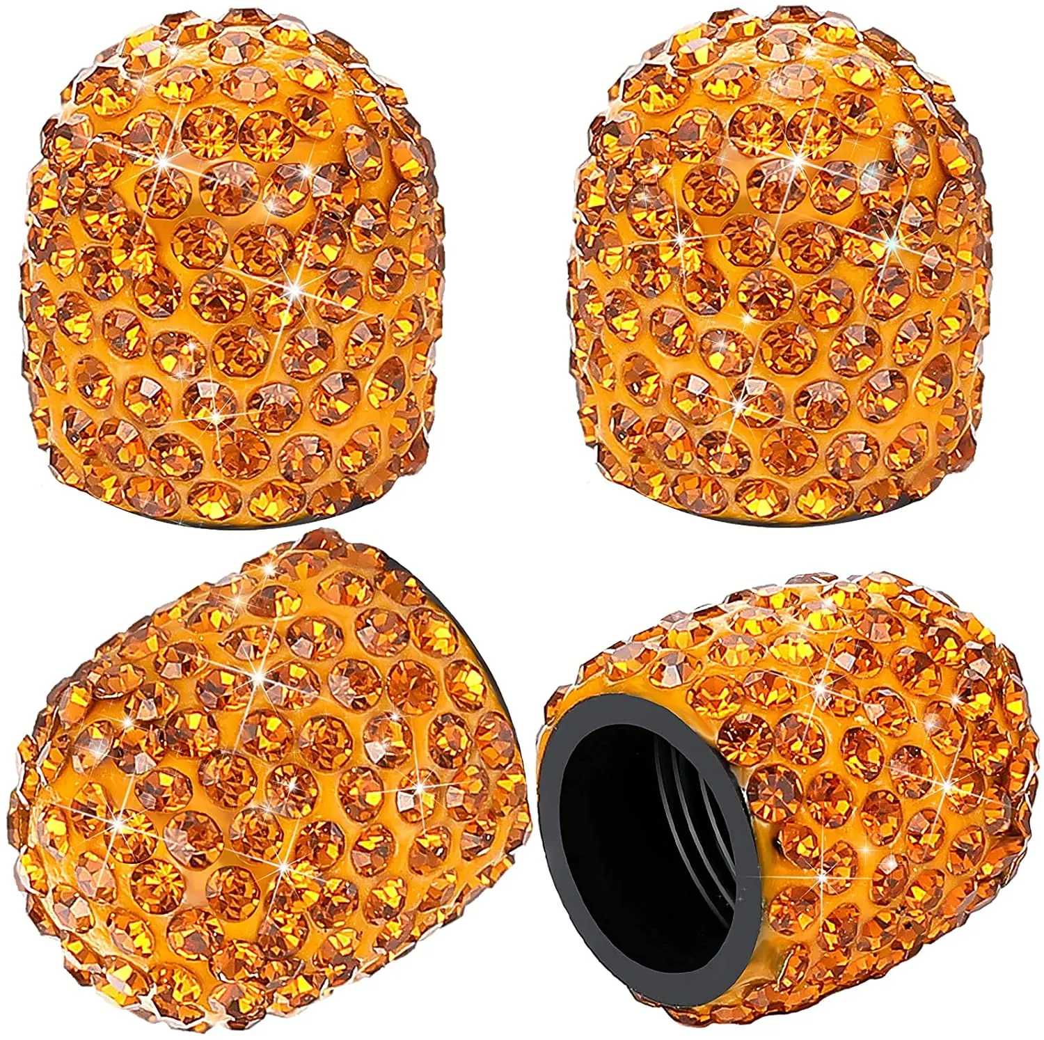 Colorful Handmade Crystal Rhinestone Car Tire Cover Chrome-plated Attractive Auto Parts Valve Stem