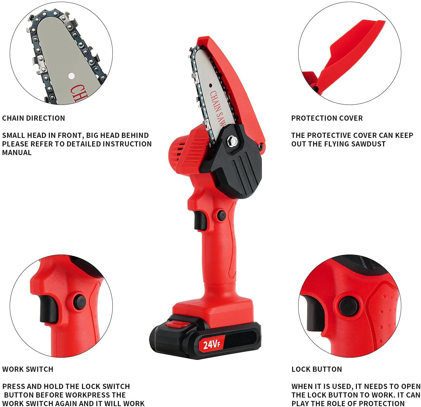 6 Inch 150 mm Cutting Machine Rechargeable Battery Cordless Electric lithium Chainsaw