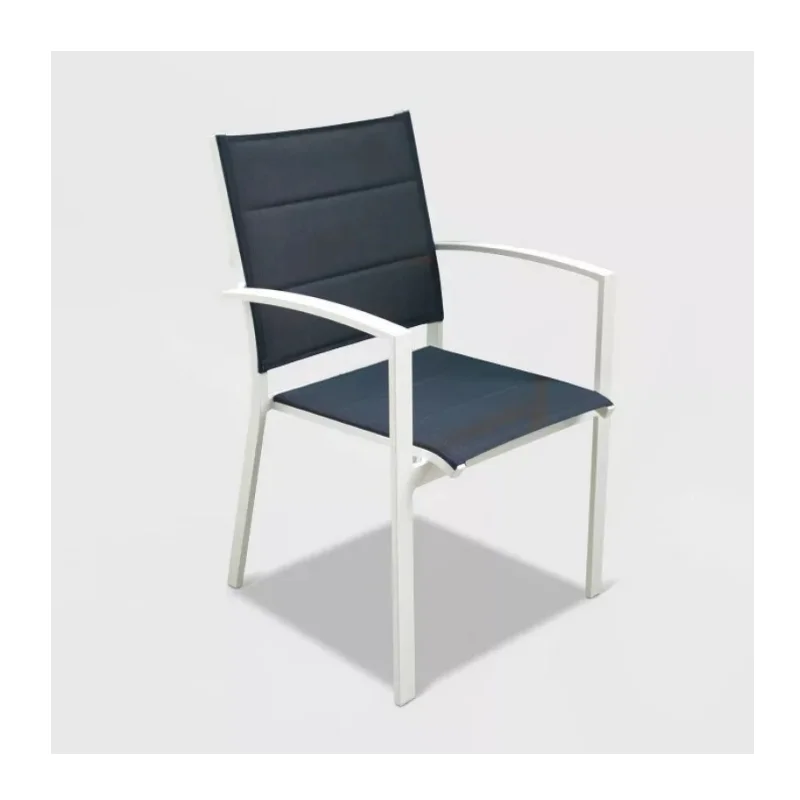 
Outdoor Cheap Modern Metal Steel Iron Sling Textilener Teslin Stackable Stacking Arm Terrace Bistro Patio Chairs Garden Chair 