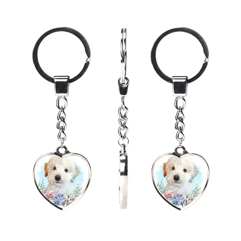 
High Quality Wholesale Creative Cute Custom Double-Sided Animal Series Crystal Glass Keychains 