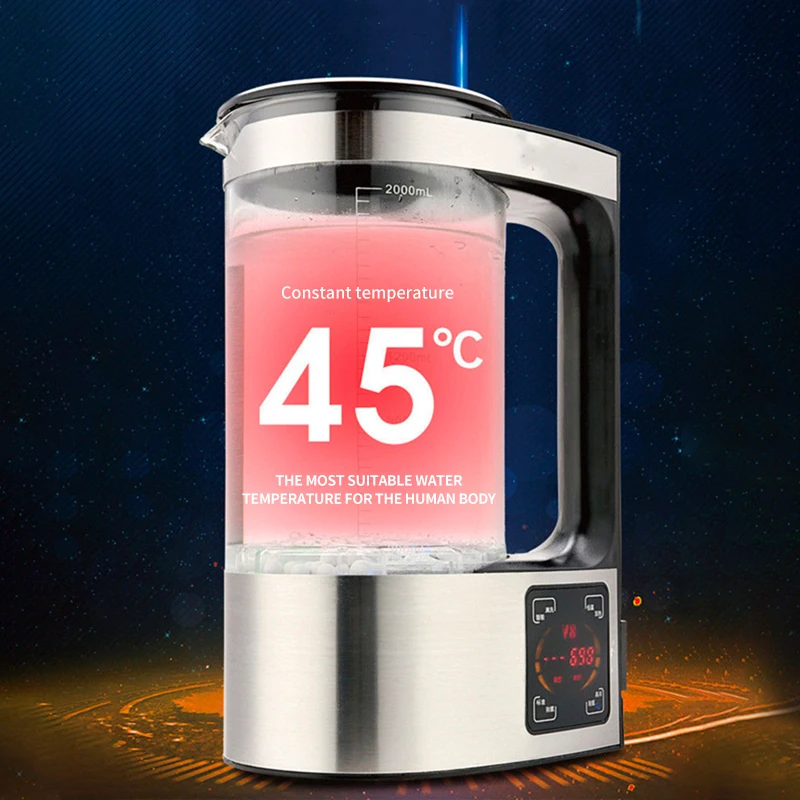 High Quality Electric Hydrogen Rich Kettle Water Ionizer Machine 2L SPE Rich Hydrogen Water Maker Generator Kettle