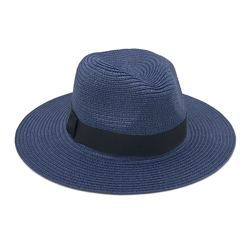 Outdoor Women Men Unisex Spring Summer Breathable Sun Straw Braid Floppy Fedora Beach Panama Cap Straw Hats
