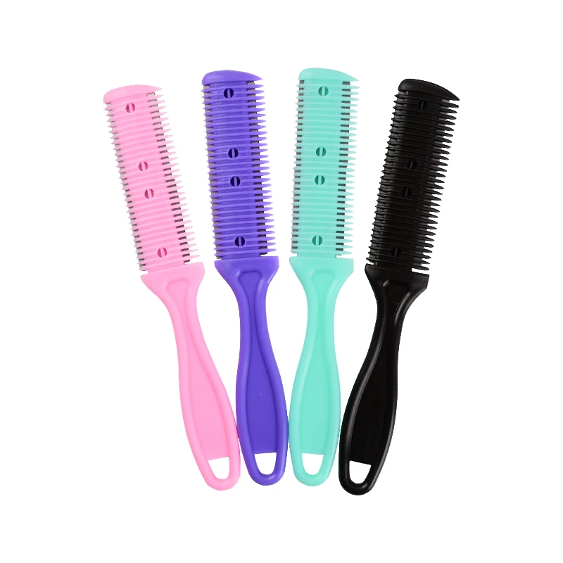 Shaving knife Round head double side hair styling comb arc handle design hair cutting razor comb