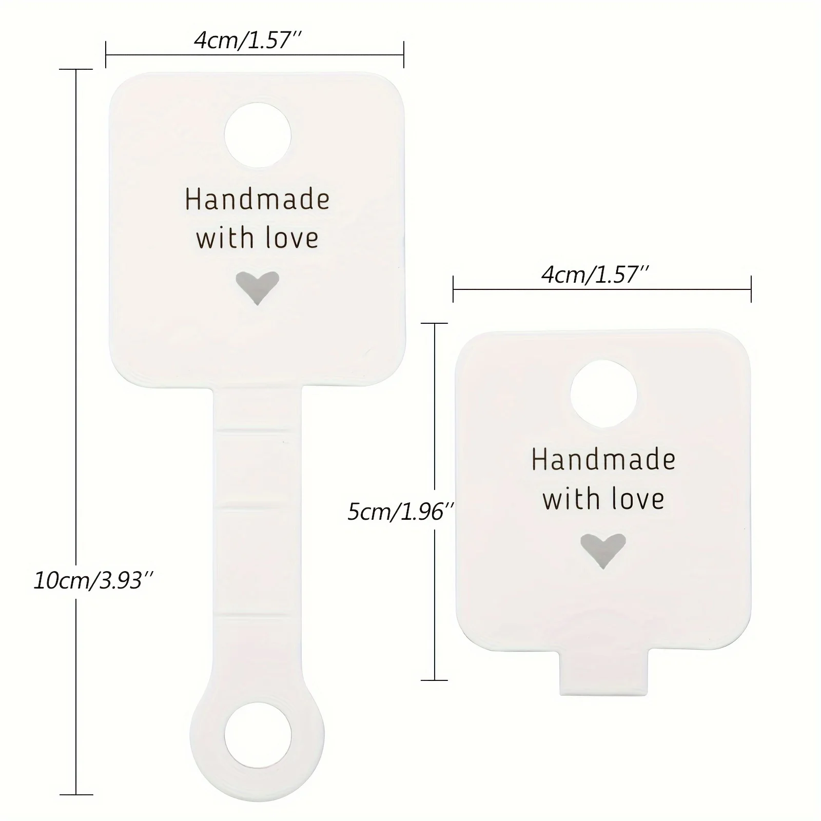 100PCS/Bag Self-Adhesive Handmade Jewelry Packaging Card Heart-shaped Bracelets Earrings Headbands Keychains Display Card Sale