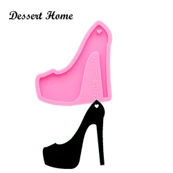 DY0150 Shiny High Heels/Boots/Skating/Skates Slippers Keychain Mold DIY Shoes Epoxy Resin Silicone Crafting for Jewelry Charms