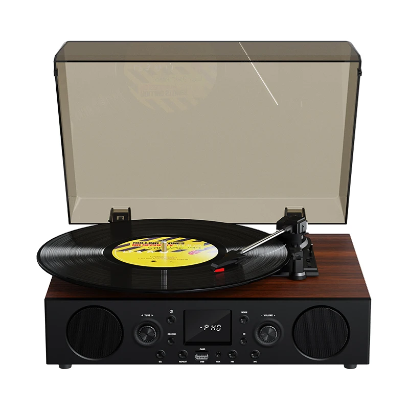 Hot Sale New Wooden Retro Phonograph  Vinyl Record Player Vintage Phonograph ARC FM High Sound Quality Powered Radio