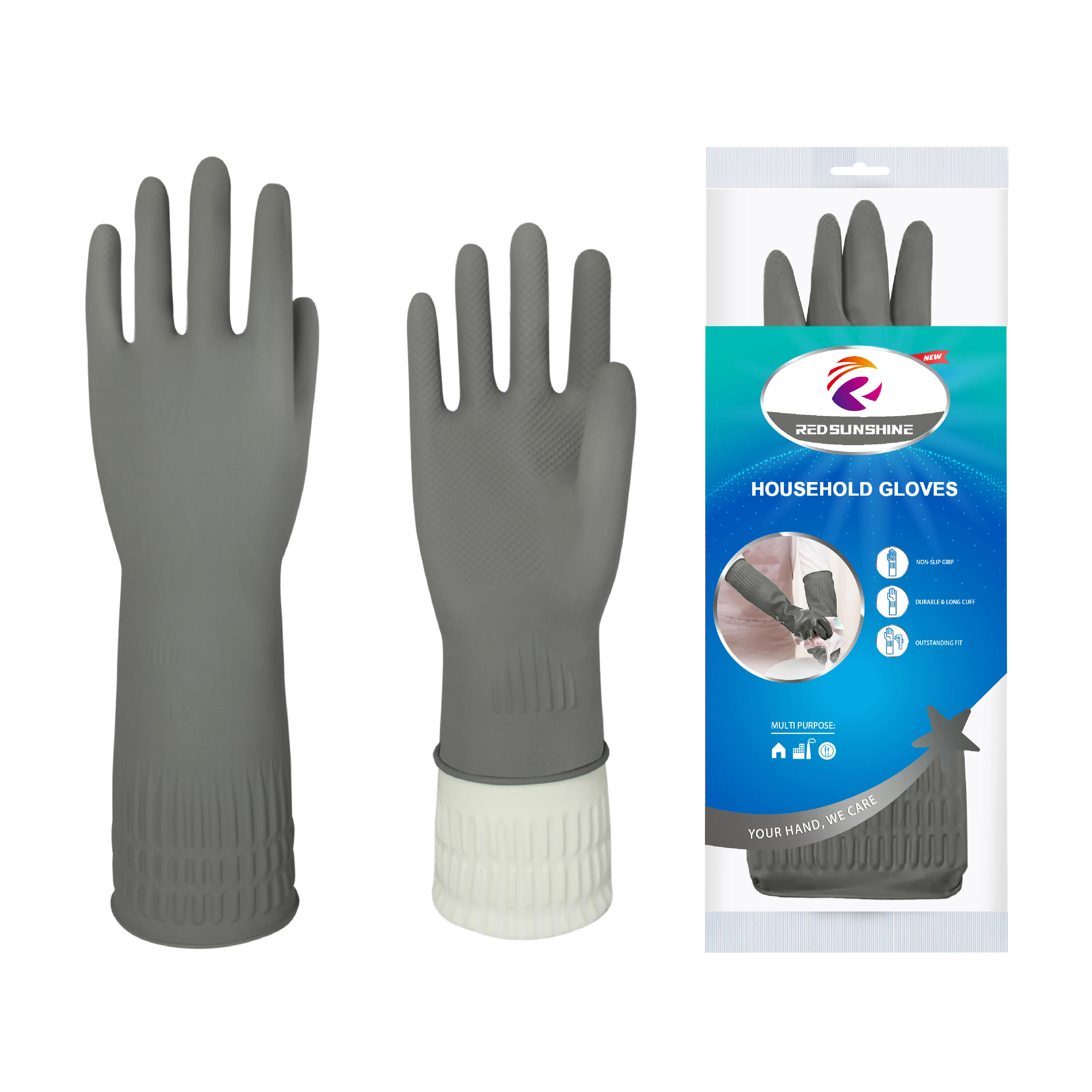 Многоразовые перчатки из латексной резины 38 см