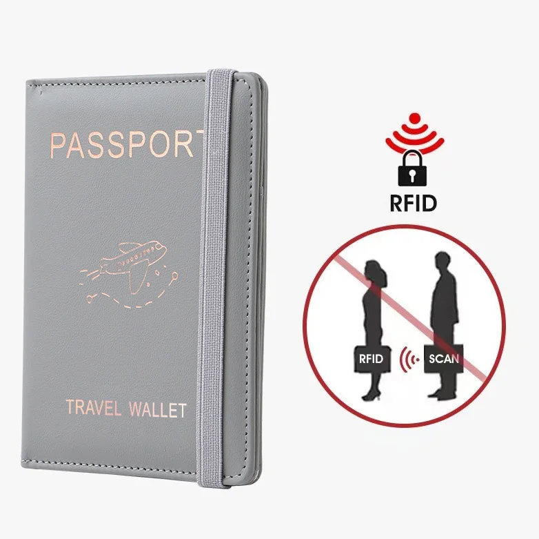 high quality passport holder leather travel wallet rifd passport holder bag hot stamp passport cover customized design