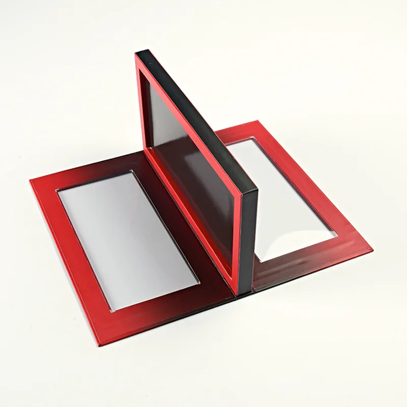 Personalized red paper card board eyeshadow palette private label empty magnet makeup palette