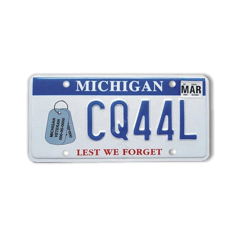 Car accessories custom reflective american size car license
