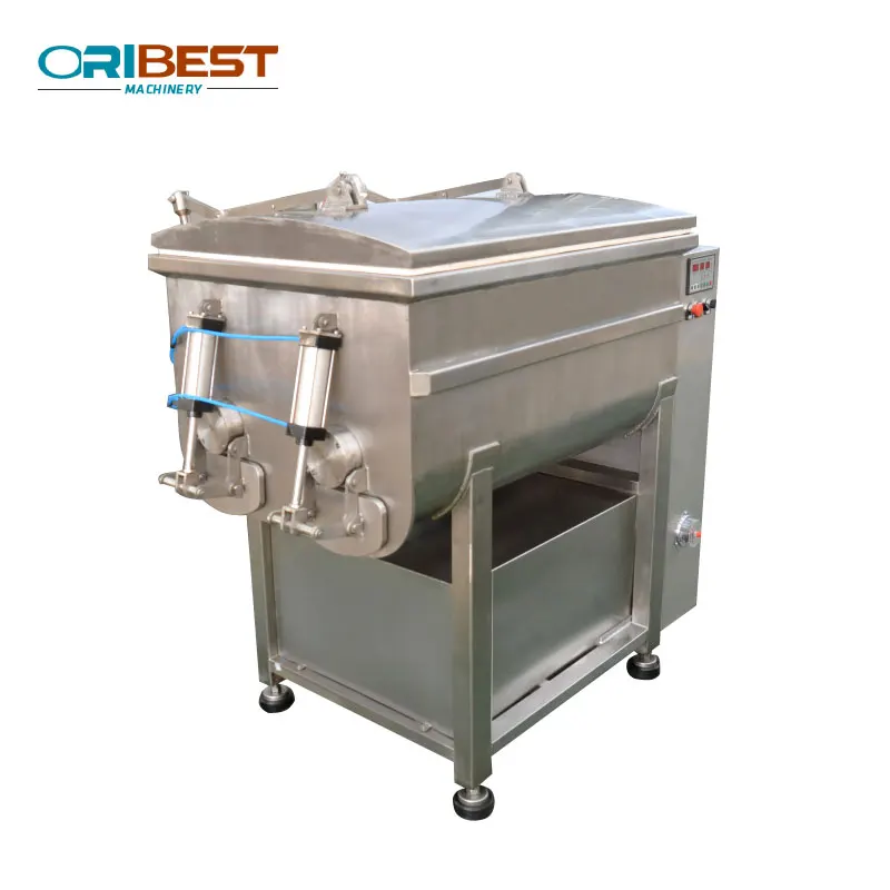 High Production Capacity Commercial Double Axis Minced Meat Mixing Machine 250L Automatic Vacuum Meat Sausage Mixer Machine