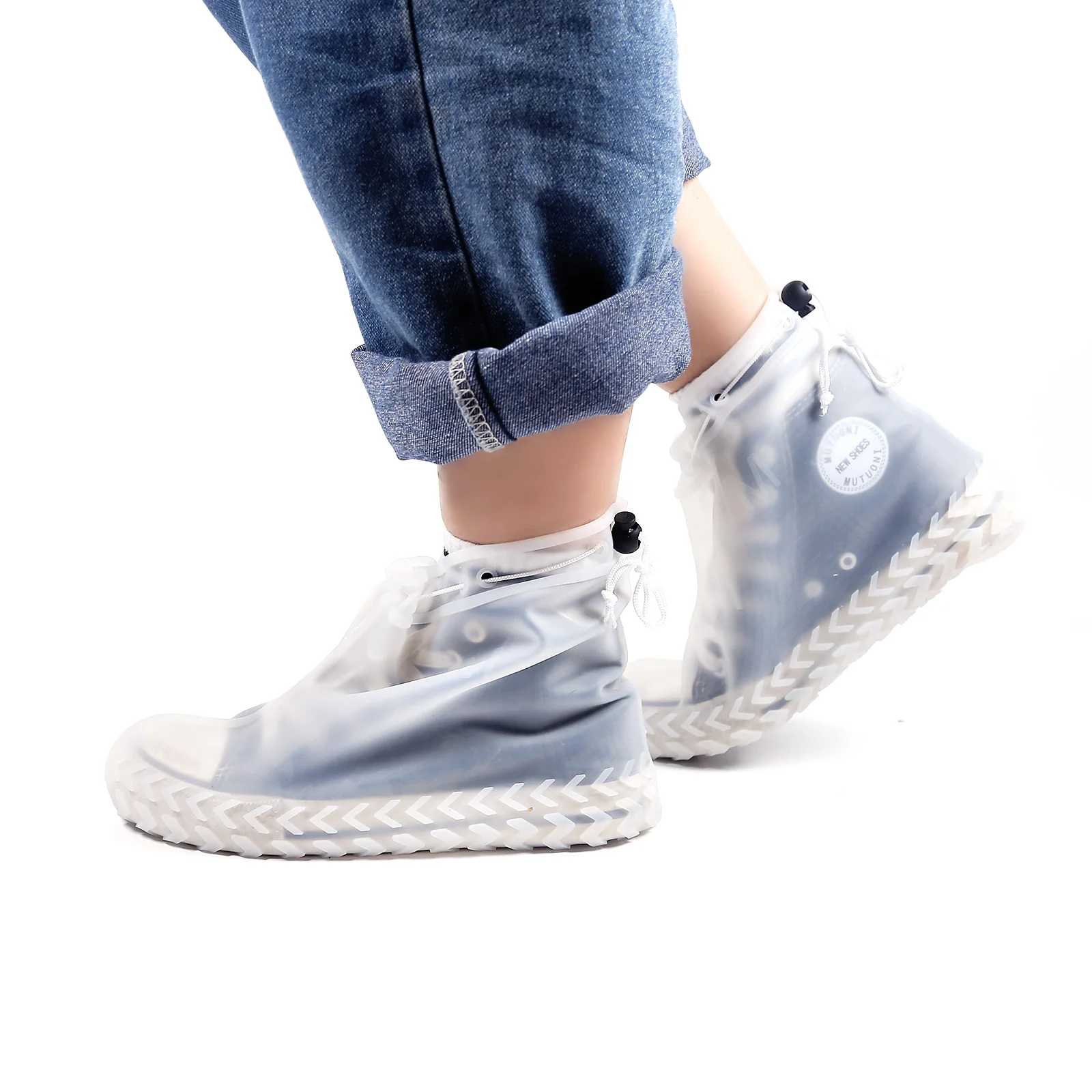 Лидер продаж на заказ, прозрачные противоскользящие дождливые Многоразовые водонепроницаемые резиновые силиконовые чехлы для обуви